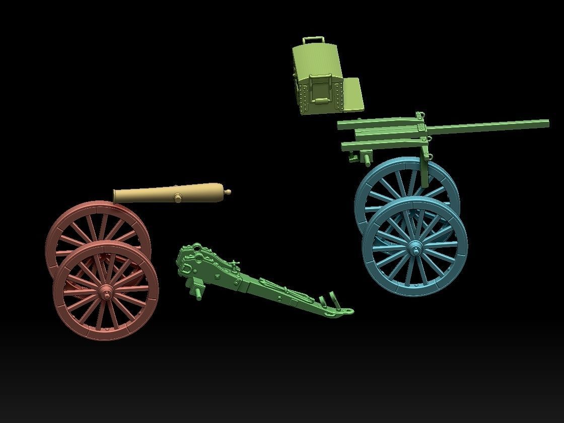 UNION  ACW ARTILLERYMEN AND CANNON 3D print model_28