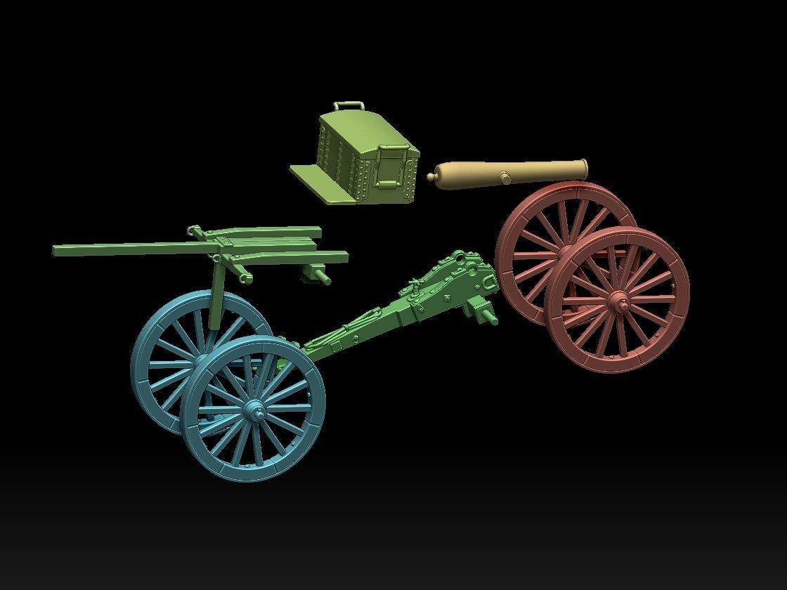 UNION  ACW ARTILLERYMEN AND CANNON 3D print model_26