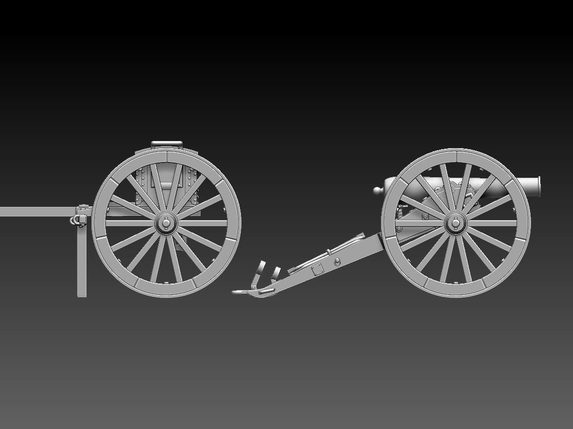 UNION  ACW ARTILLERYMEN AND CANNON 3D print model_9
