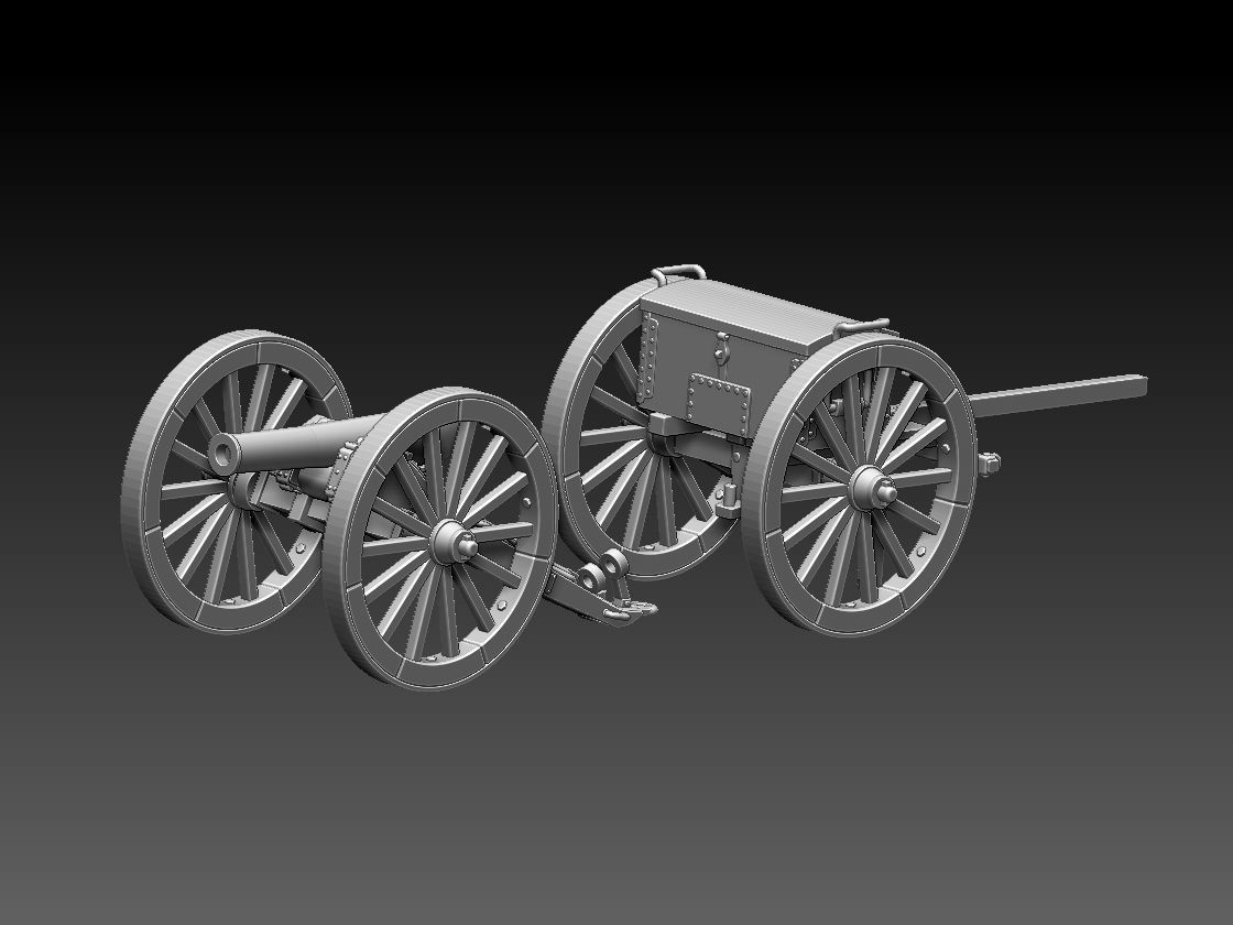 UNION  ACW ARTILLERYMEN AND CANNON 3D print model_15