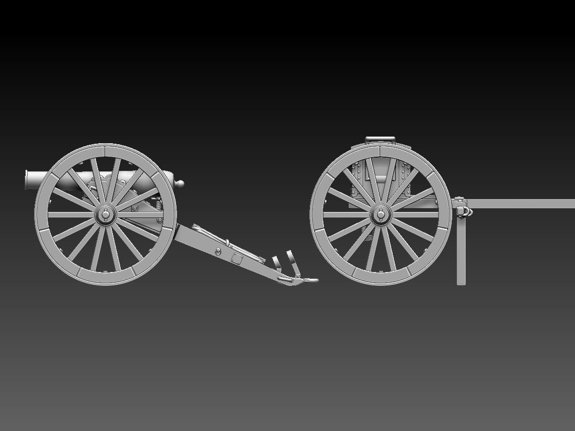 UNION  ACW ARTILLERYMEN AND CANNON 3D print model_11