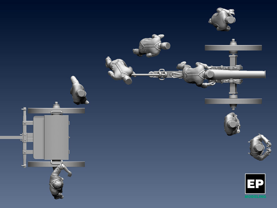 UNION  ACW ARTILLERYMEN AND CANNON 3D print model_14