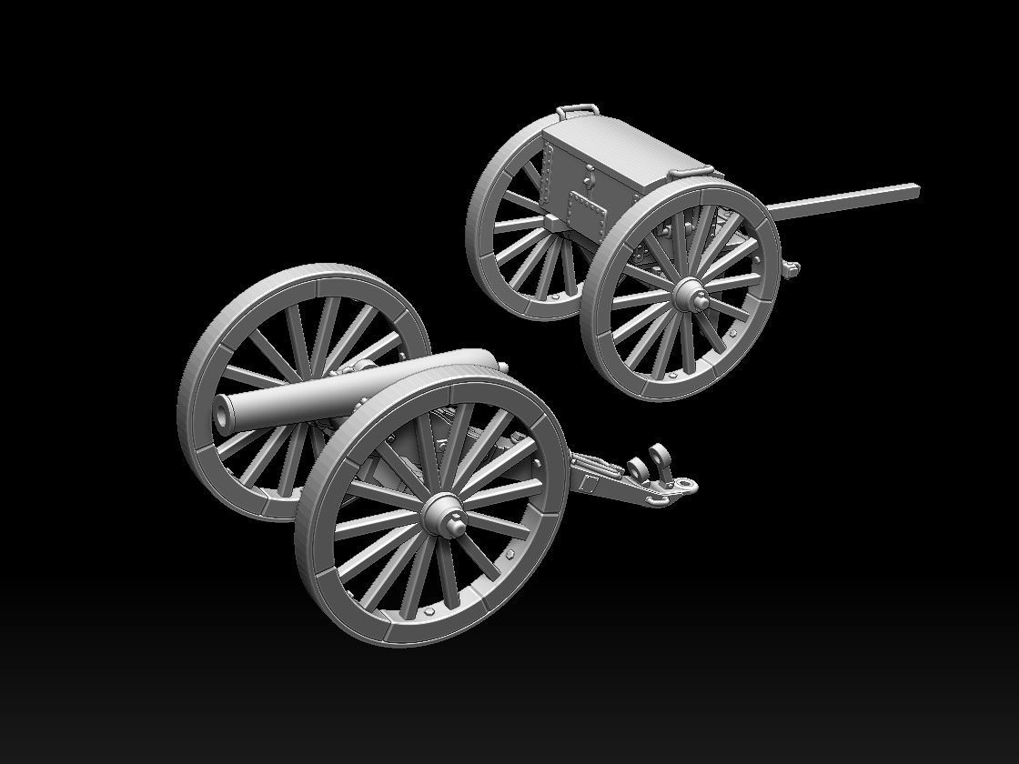 UNION  ACW ARTILLERYMEN AND CANNON 3D print model_19