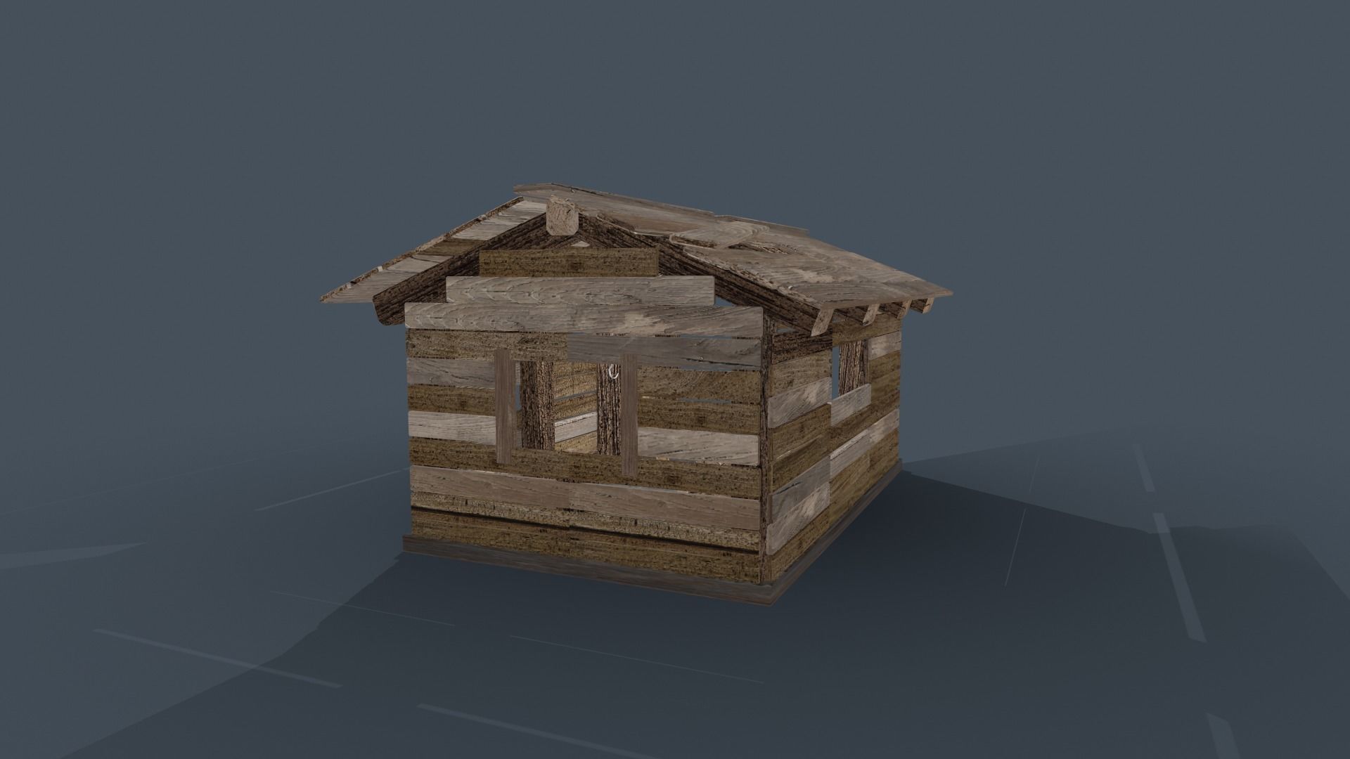 Old Shed Low-poly Low-poly 3D model_6