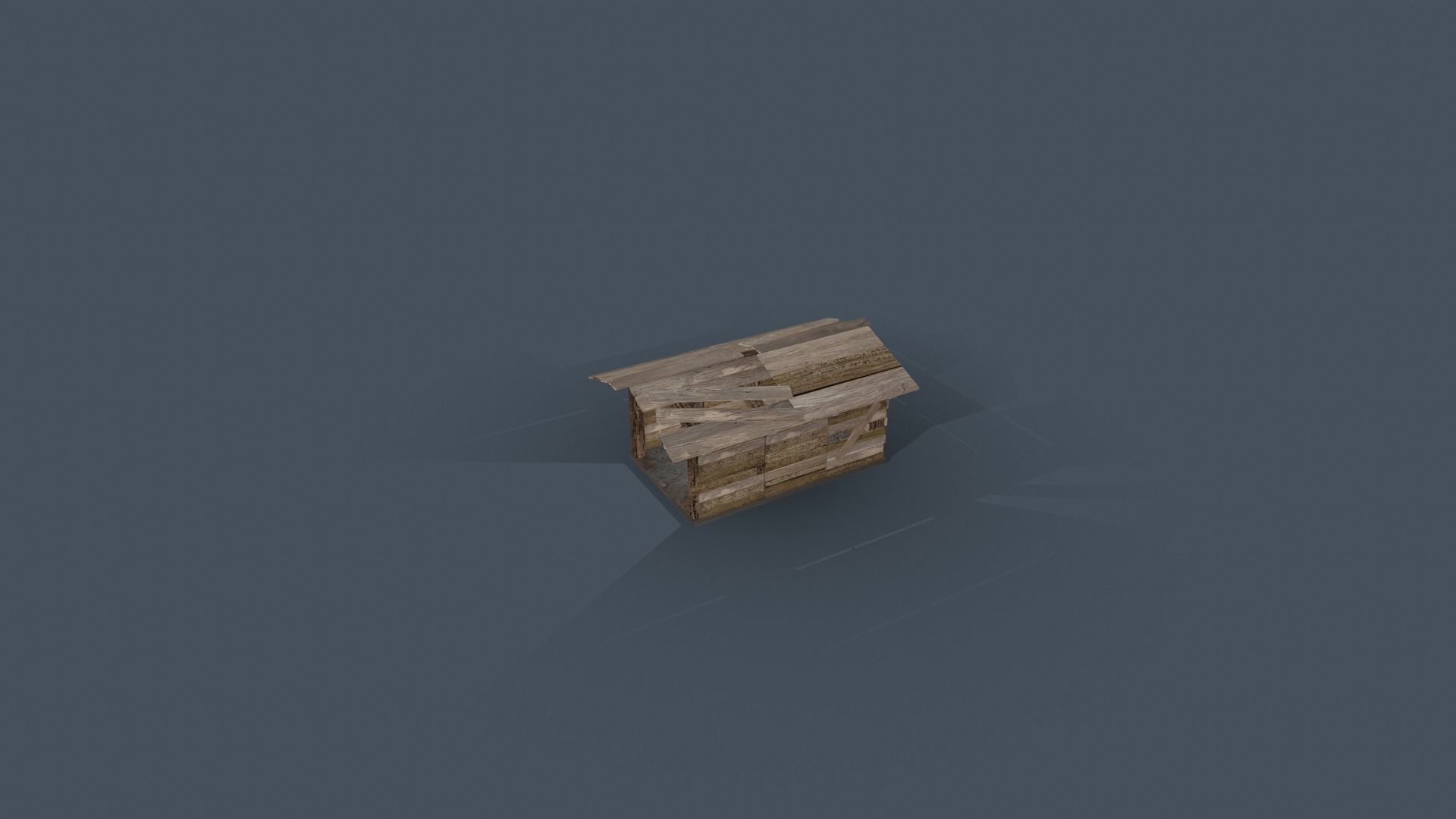 Old Shed Low-poly Low-poly 3D model_8