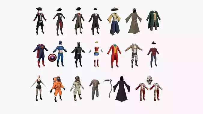 20 Character Full Outfit Collection - Character Clothing Design 