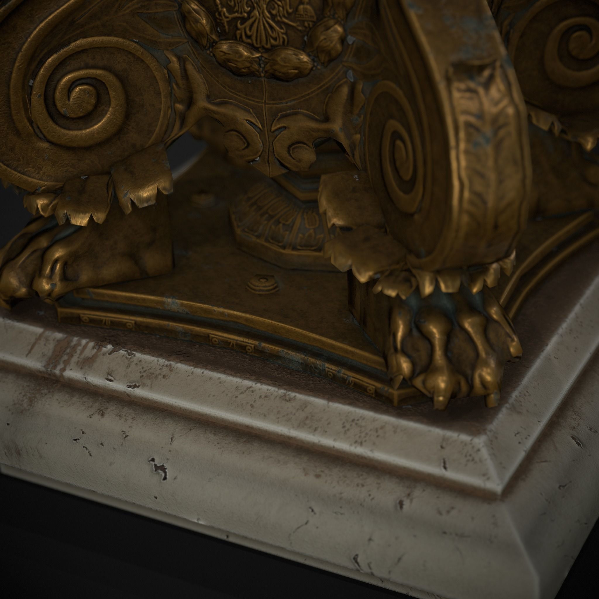 Pont Alexandre III Bridge Lamp Low-poly 3D model_3