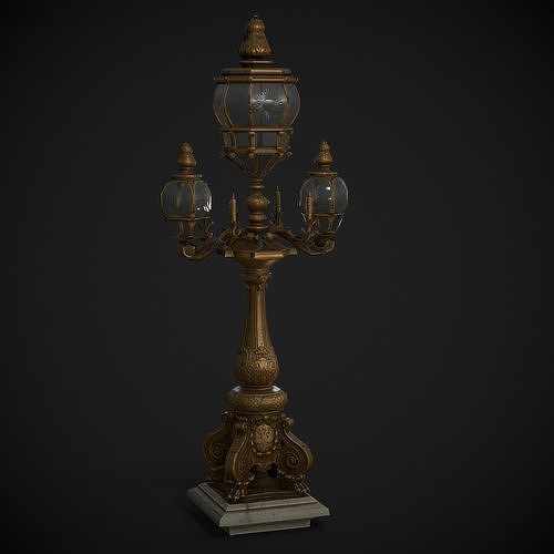 Pont Alexandre III Bridge Lamp Low-poly 3D model