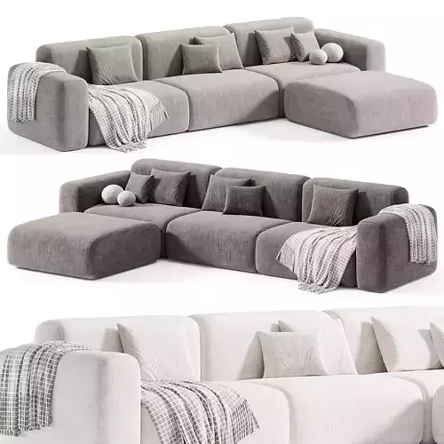 Beige Microfiber Modern Sofa