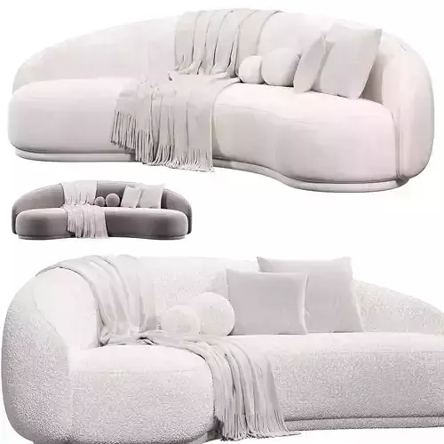 Boucle Curved Sofa
