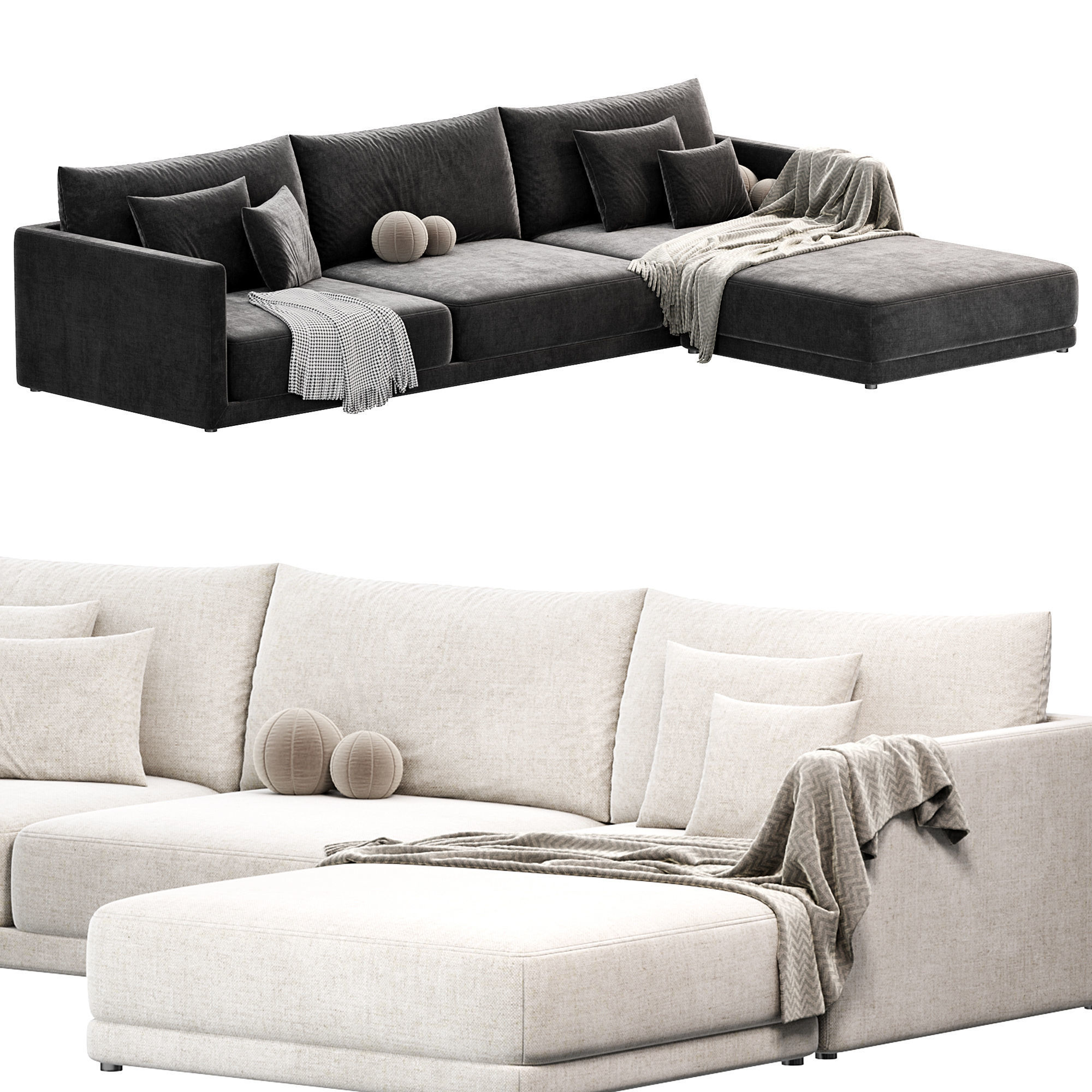 Bristol with Ottoman Sofa 3D model_1