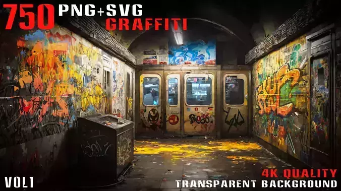 750 PNG-SVG Graffiti - Vol1 Texture