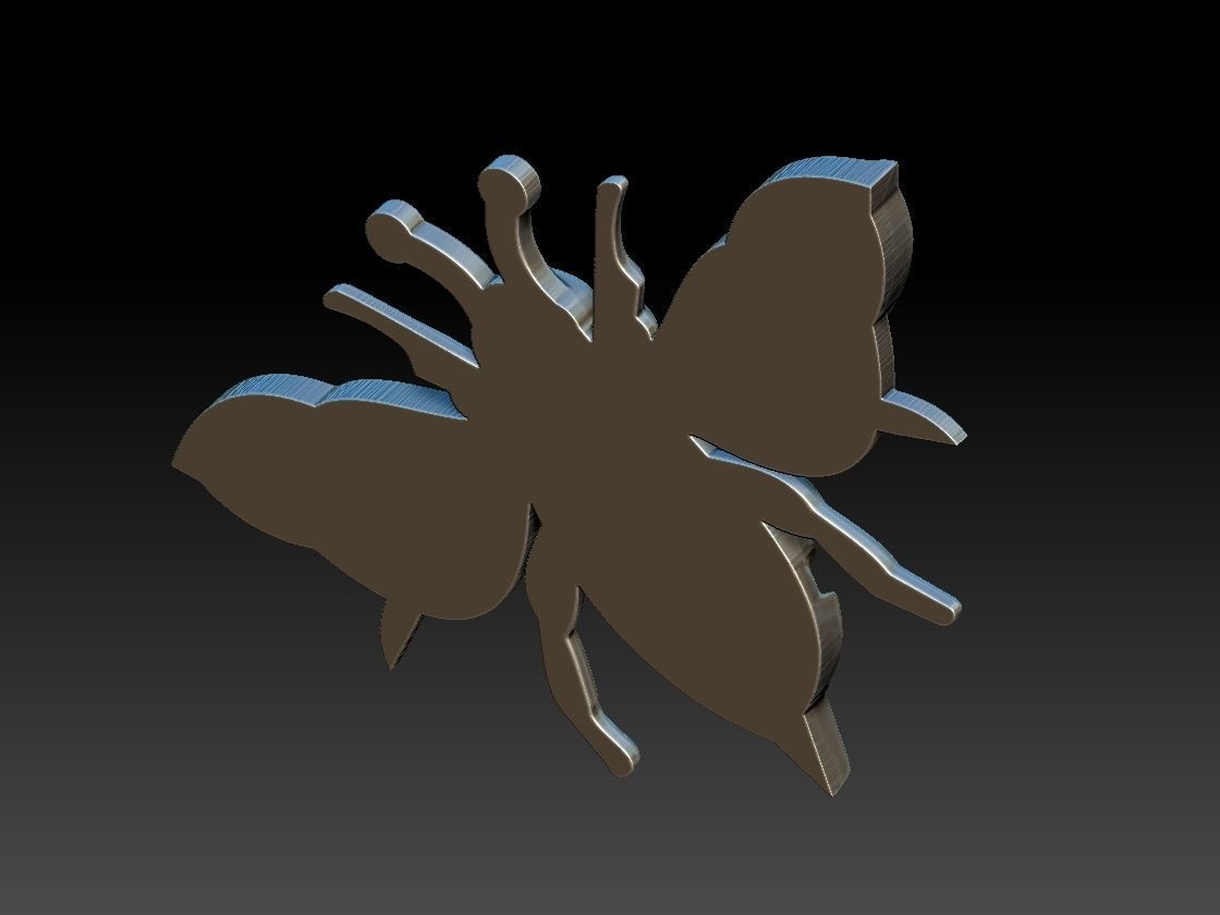 Bee Abelha Relief 3D print model_3