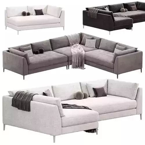 DECKER 2 PIECE L SHAPED WHITE PERFORMANCE SOFA CHAISE