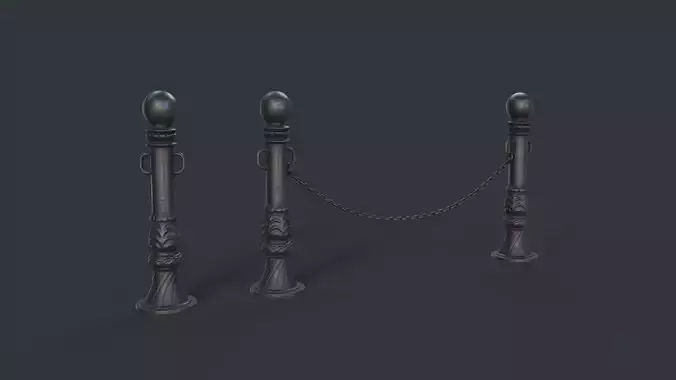 Street Bollard 01 PBR Game Ready Low-poly 3D model