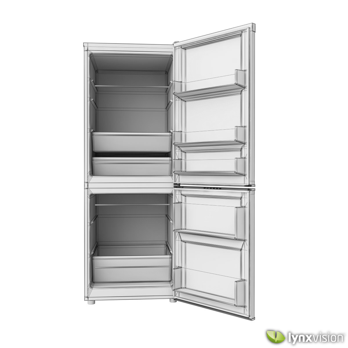 Double Door Refrigerator 3D model_3