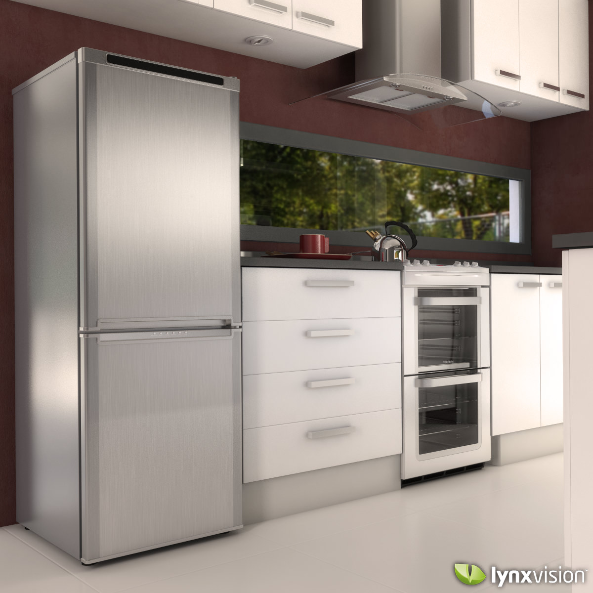 Double Door Refrigerator 3D model_2