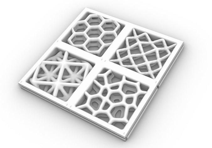 brick wall lattices textures 3d blocks assembly