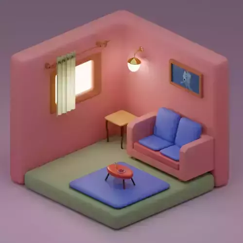 Scene LowPoly Free 3D model