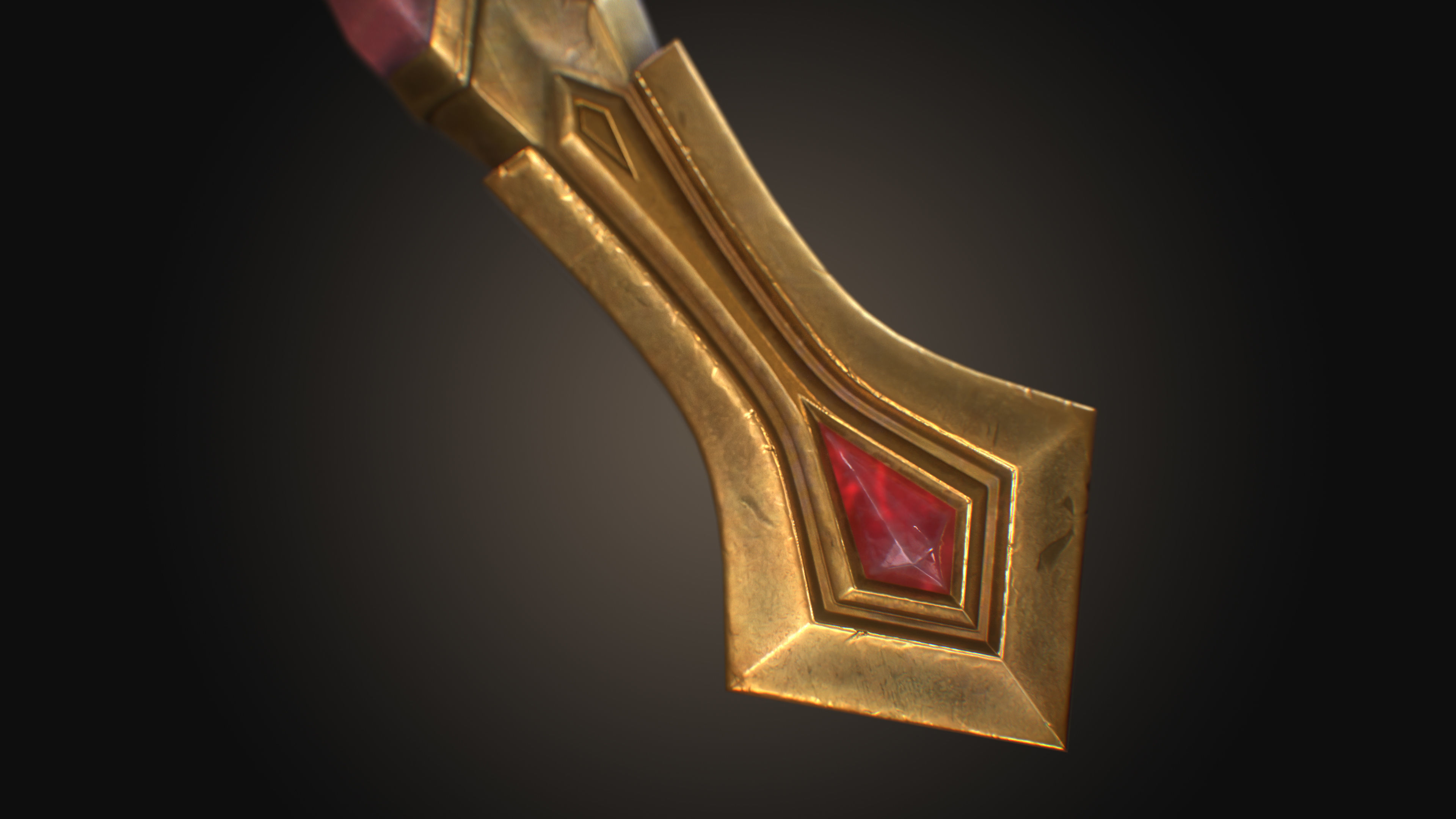 Royal Golden-Silver Sword PBR Game-Ready Low-poly 3D model_17