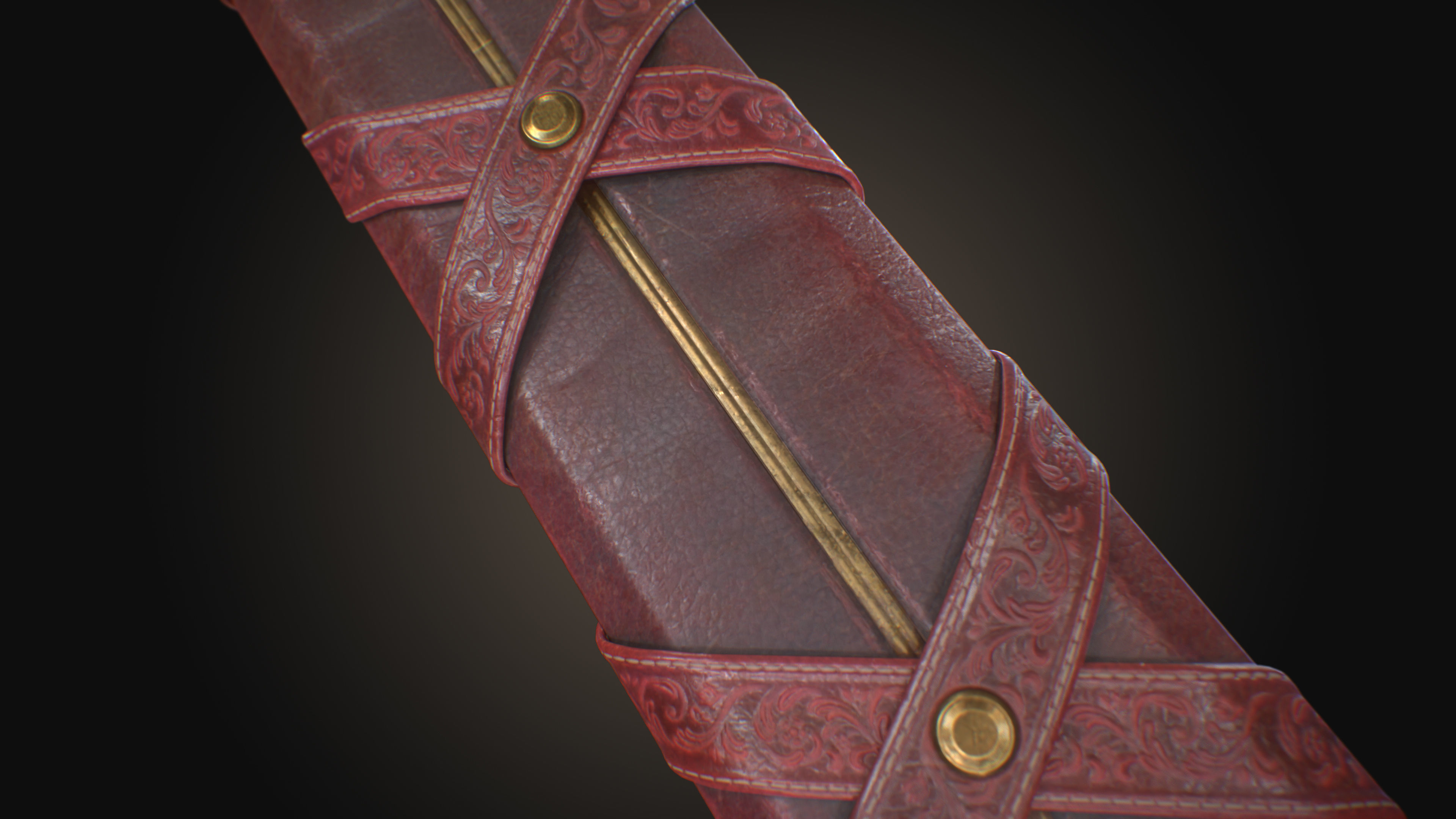 Royal Golden-Silver Sword PBR Game-Ready Low-poly 3D model_19