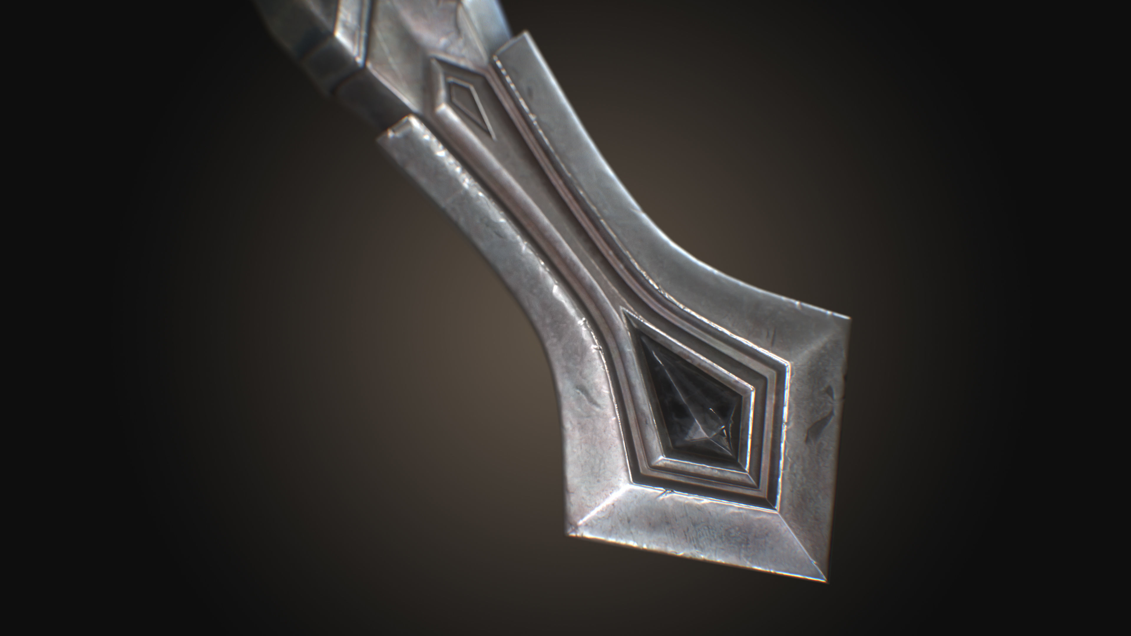 Royal Golden-Silver Sword PBR Game-Ready Low-poly 3D model_18