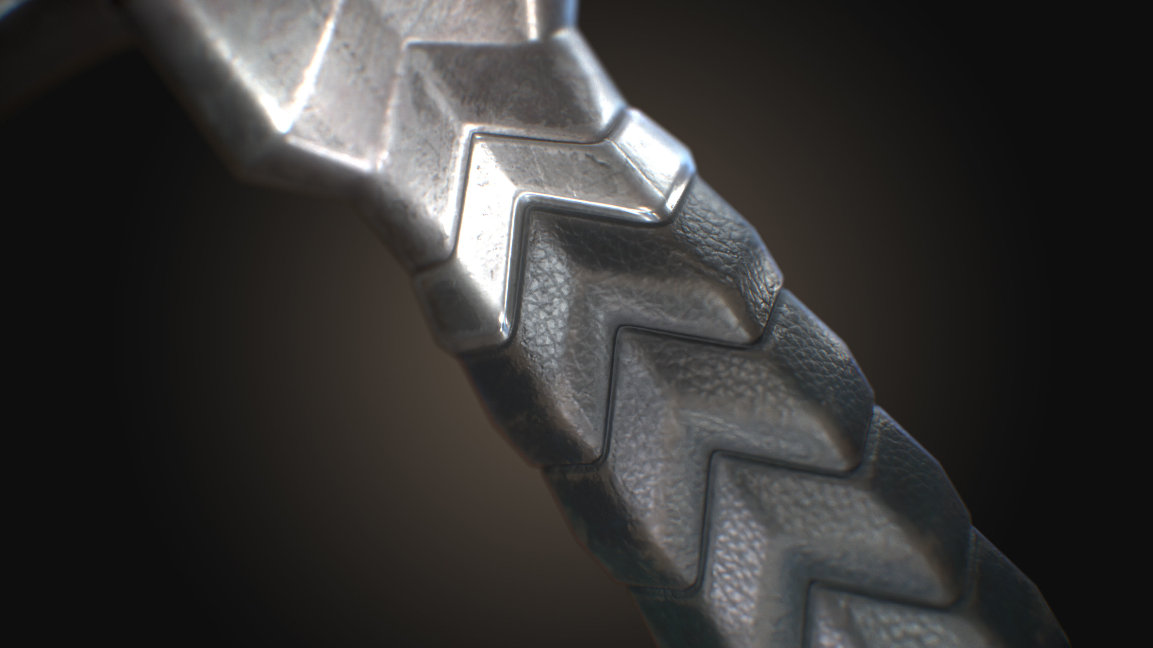 Royal Golden-Silver Sword PBR Game-Ready Low-poly 3D model_16