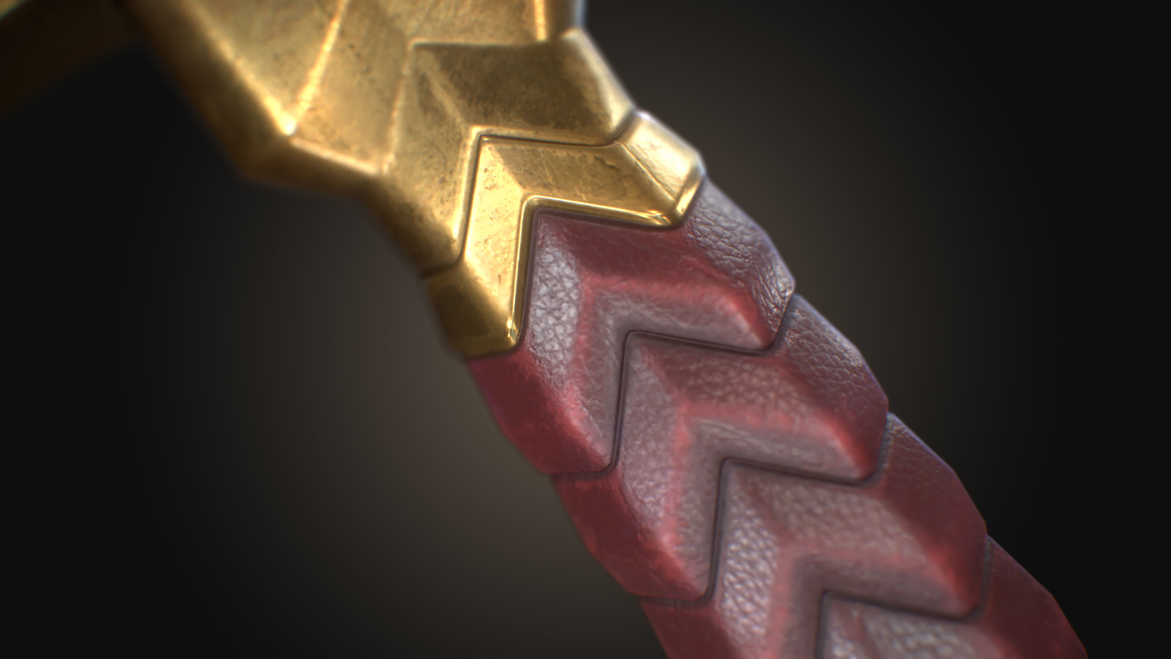 Royal Golden-Silver Sword PBR Game-Ready Low-poly 3D model_15