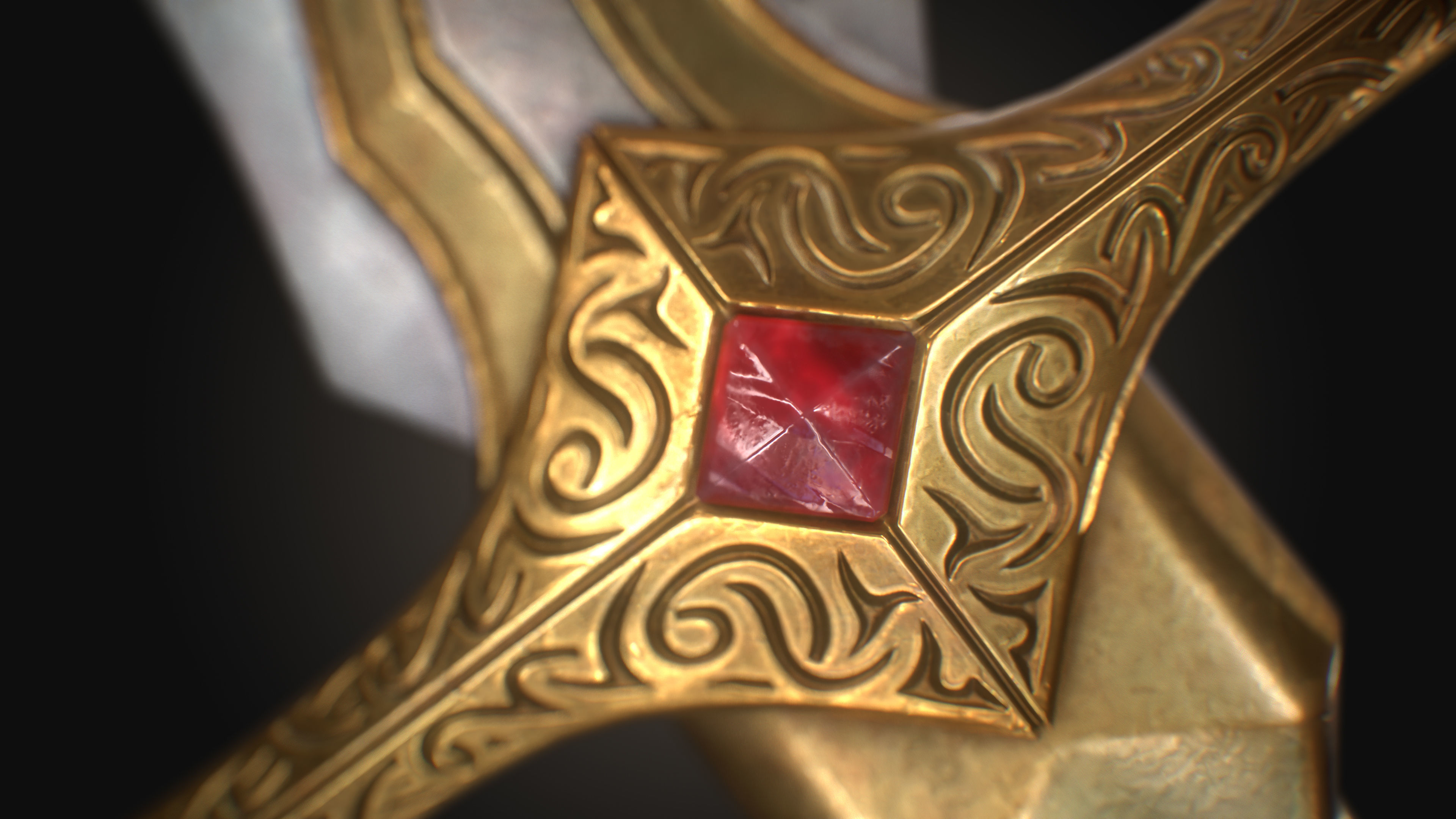 Royal Golden-Silver Sword PBR Game-Ready Low-poly 3D model_11