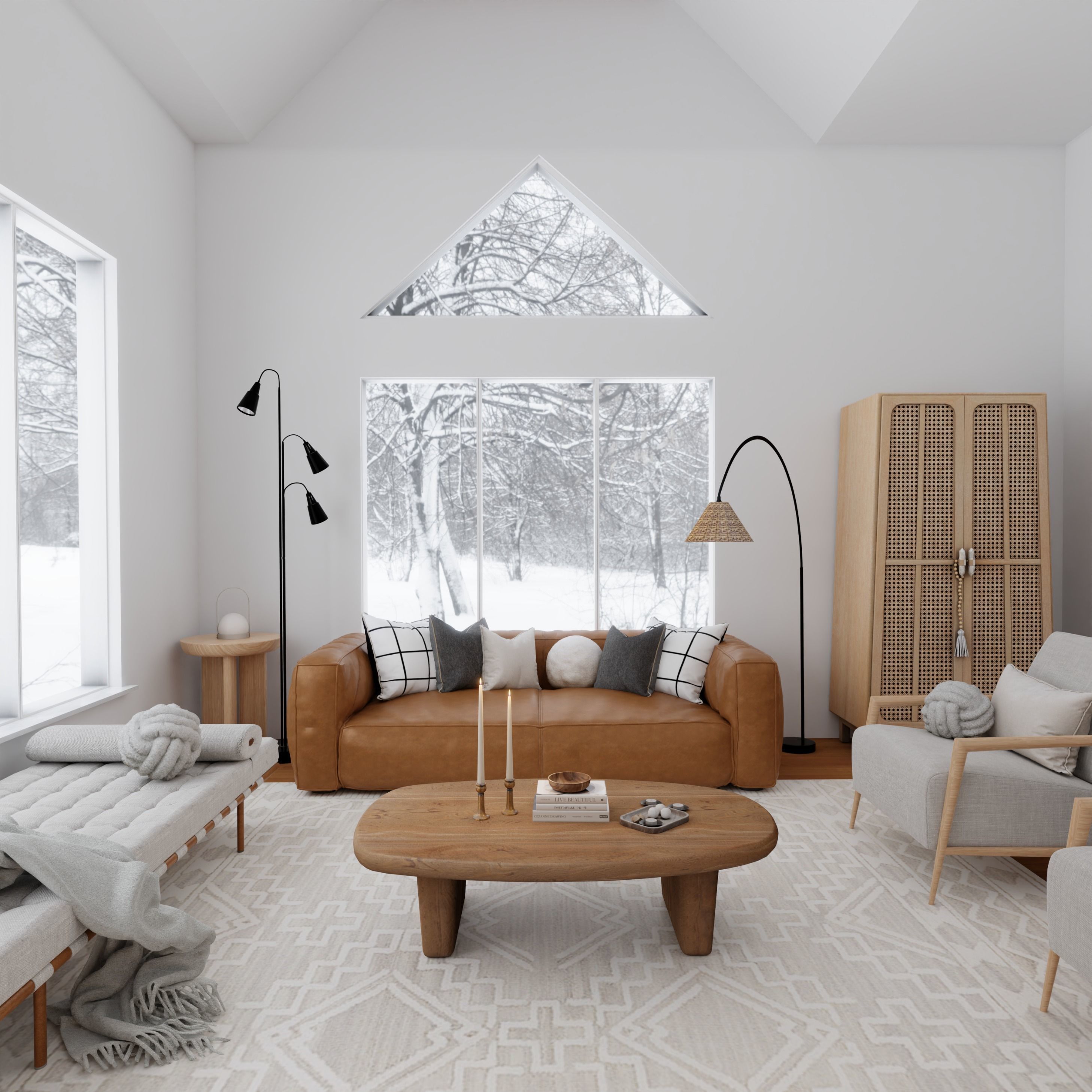 Winter Living Room Blender Scene 3D model_1