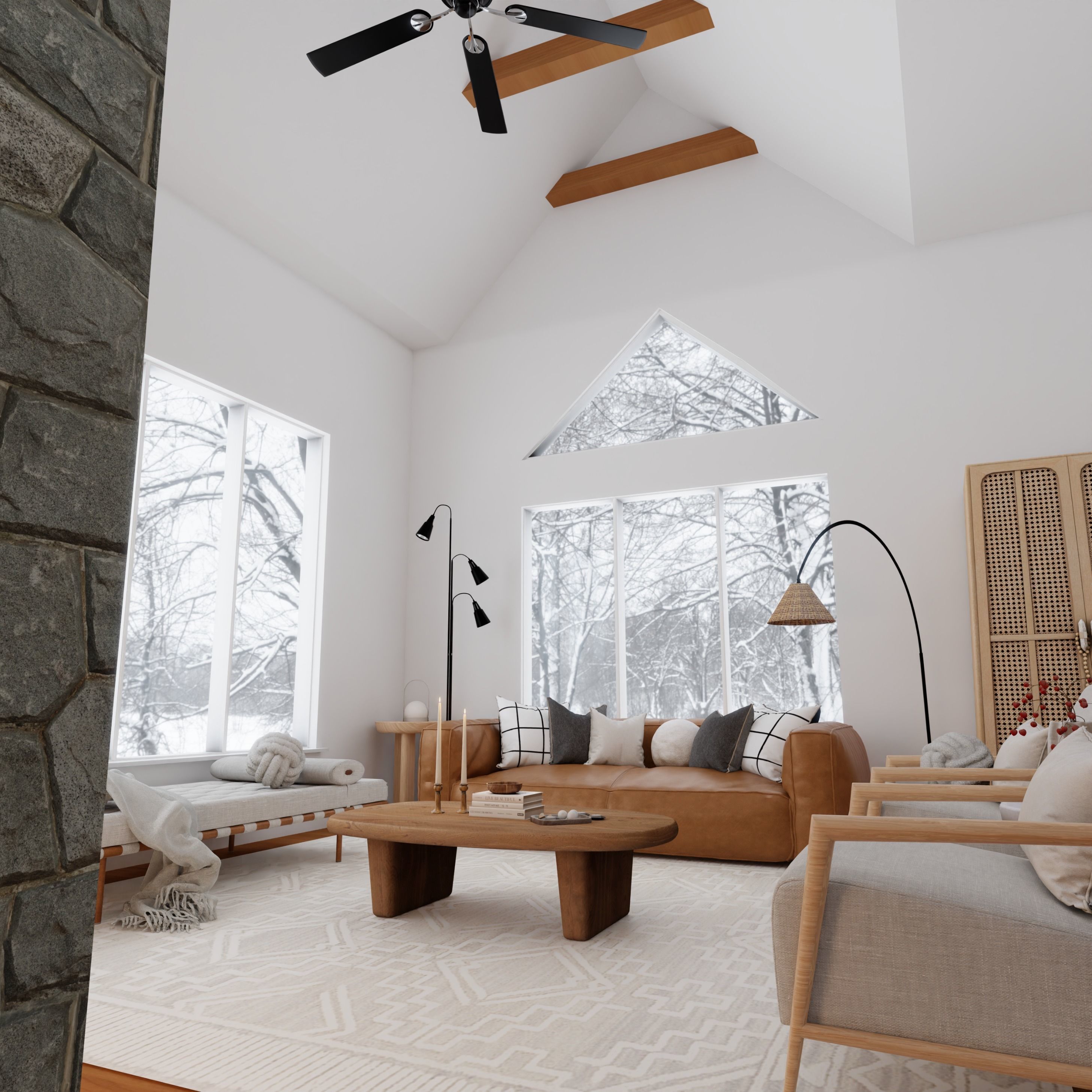 Winter Living Room Blender Scene 3D model_5