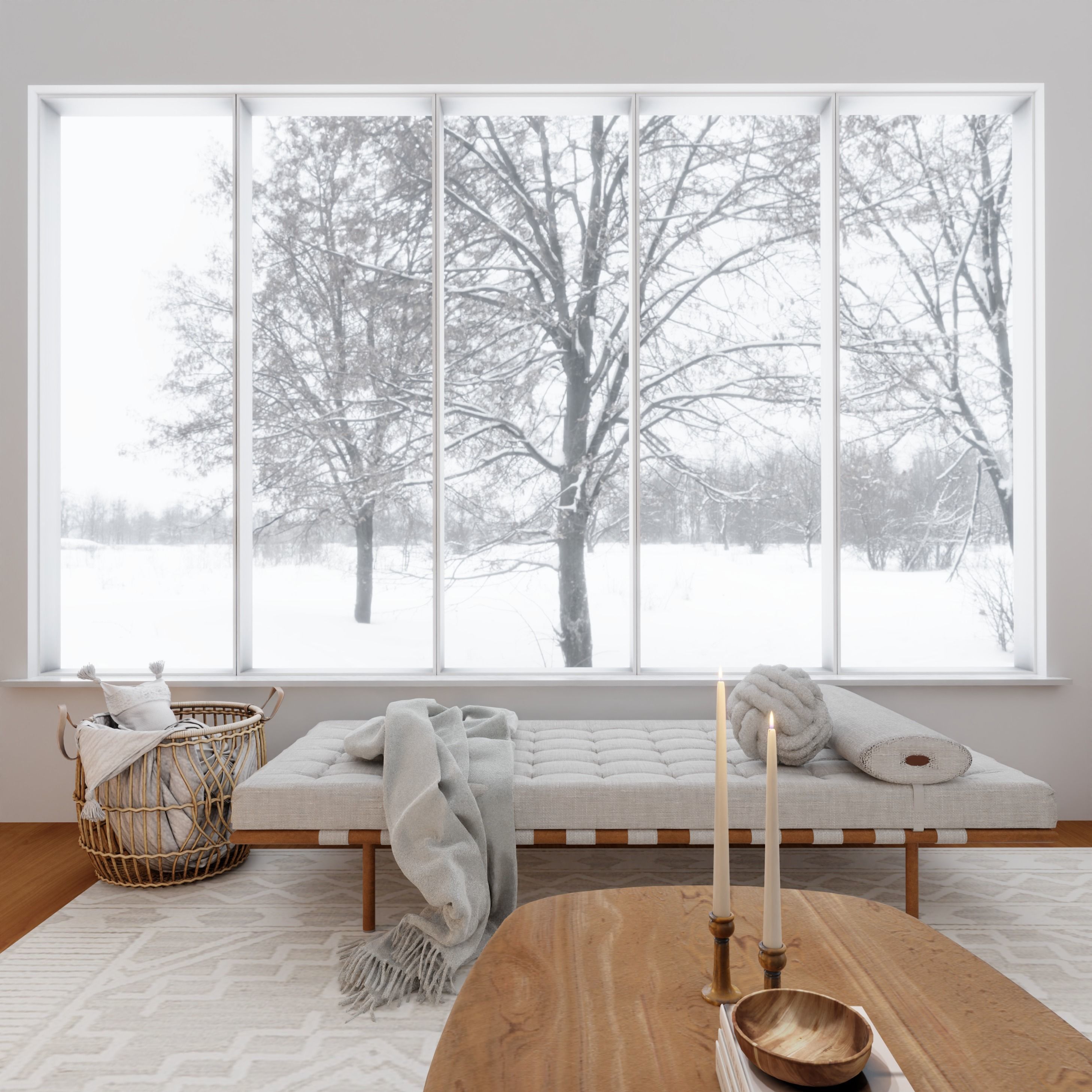 Winter Living Room Blender Scene 3D model_4