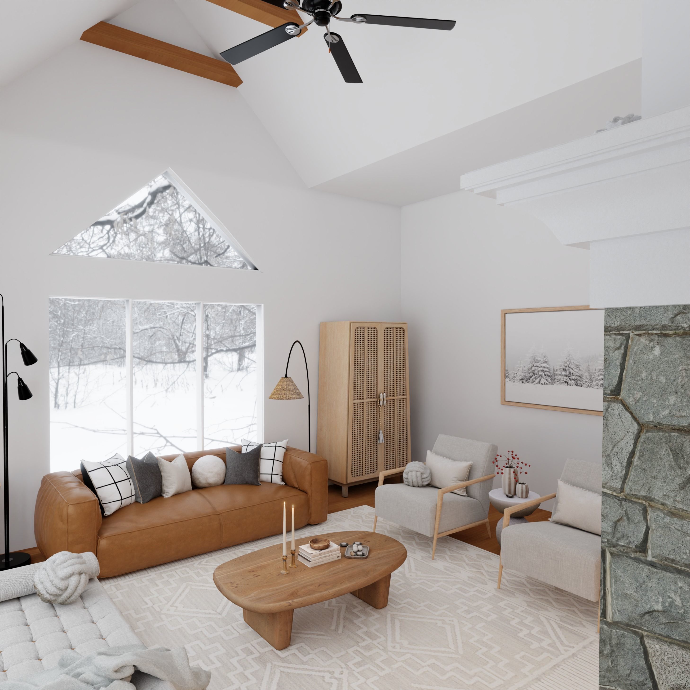 Winter Living Room Blender Scene 3D model_6