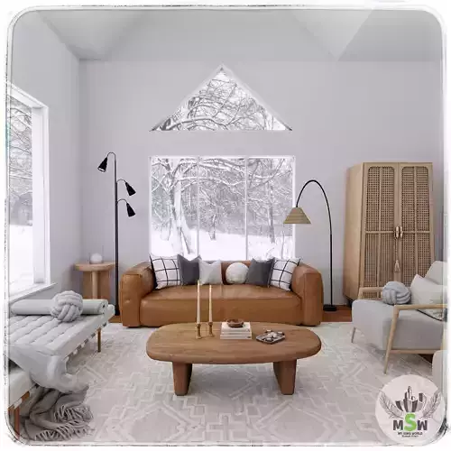 Winter Living Room Blender Scene 3D model Winter Living Room Blender Scene 3D model