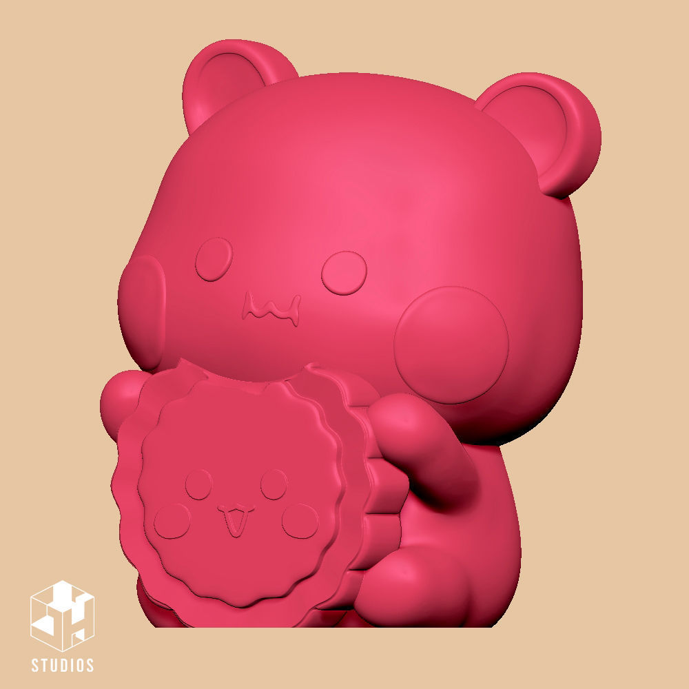 Kawai Oso con Naranja 3D print model_4