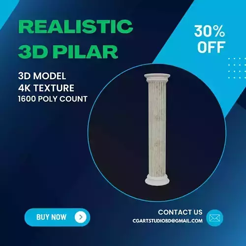 Low Poly Castle Pilar 3d Model  Game Ready Optimised 3D Pilar