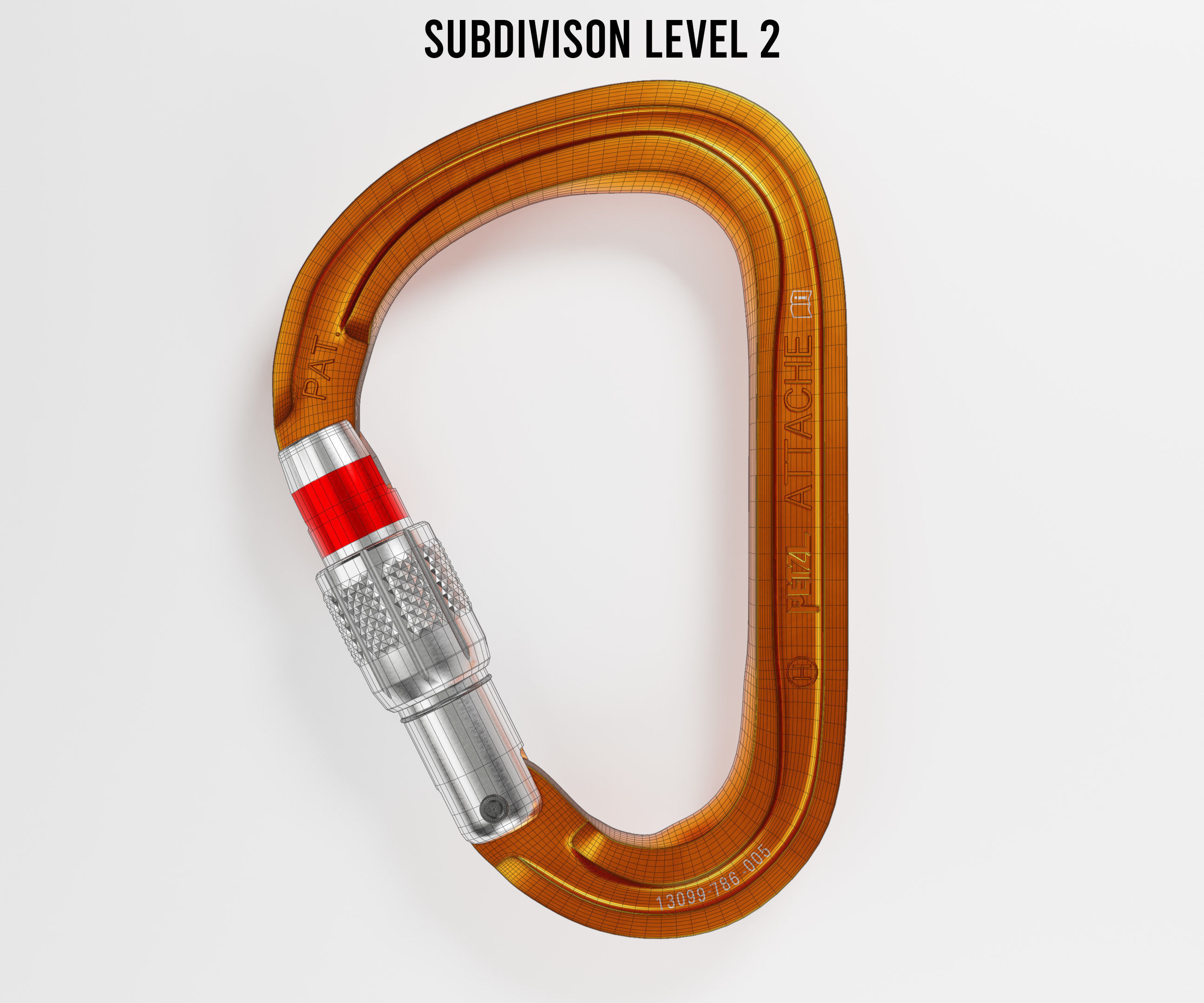 Carabiner Hook Low-poly 3D model_7