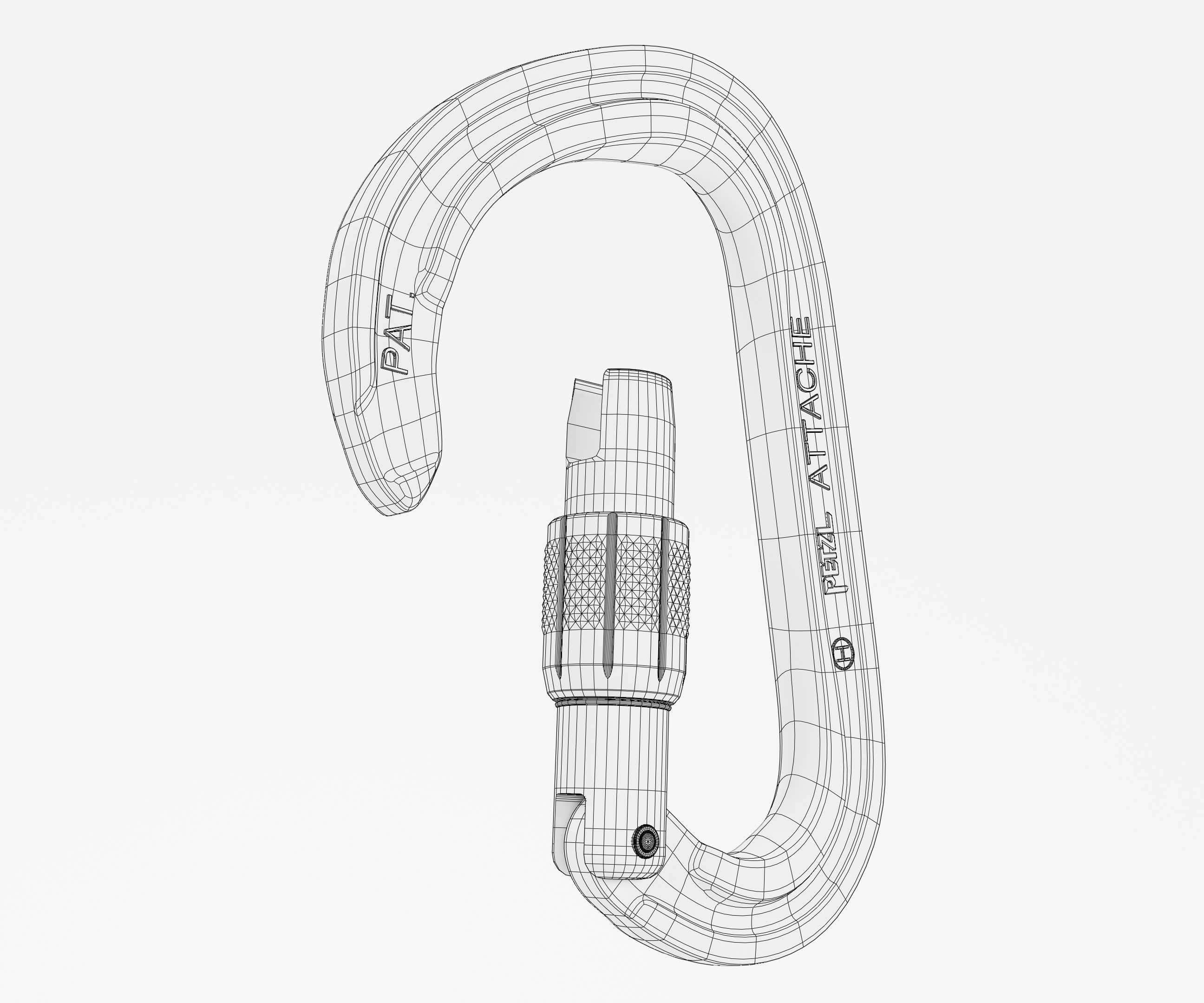 Carabiner Hook Low-poly 3D model_5