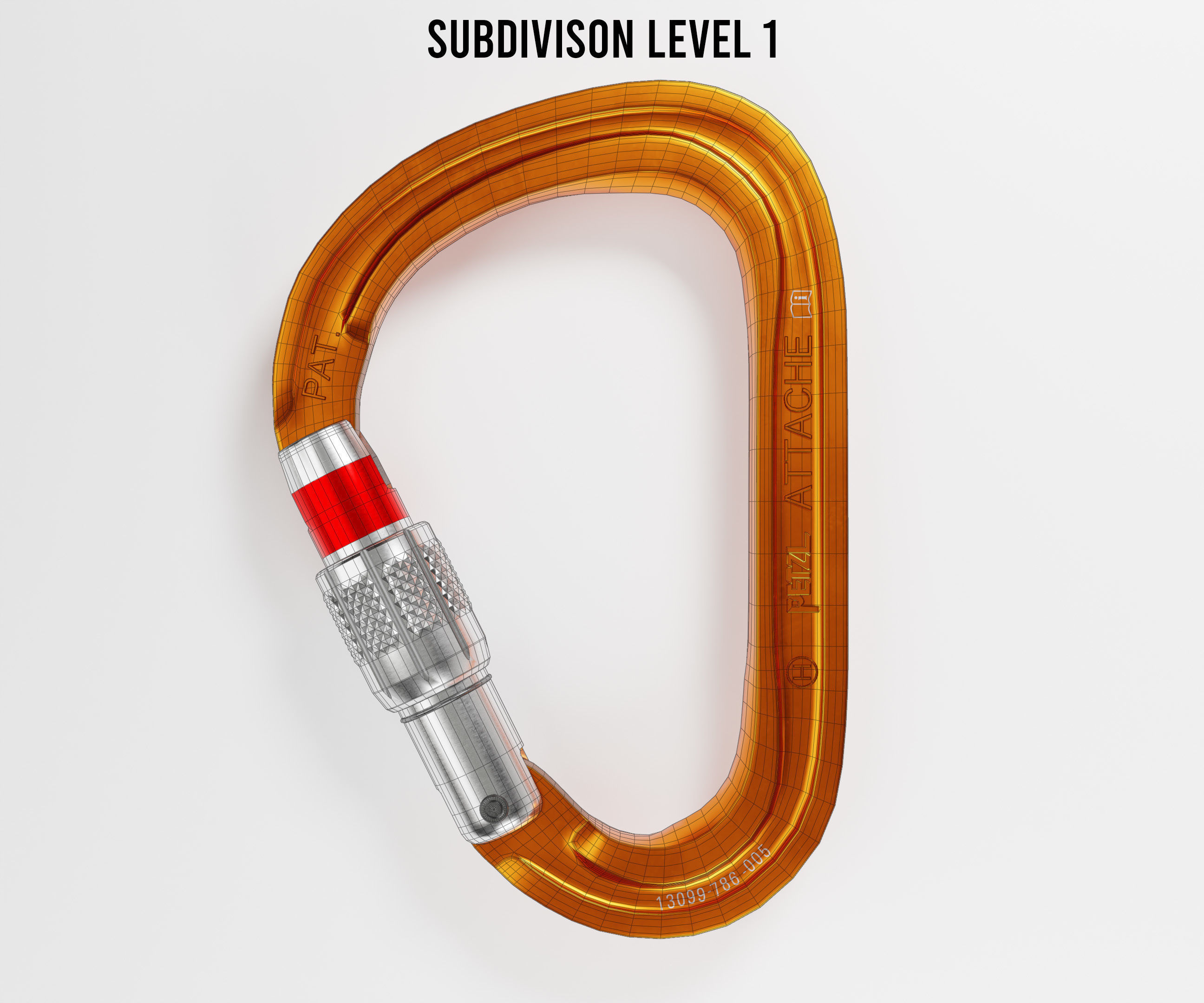 Carabiner Hook Low-poly 3D model_6