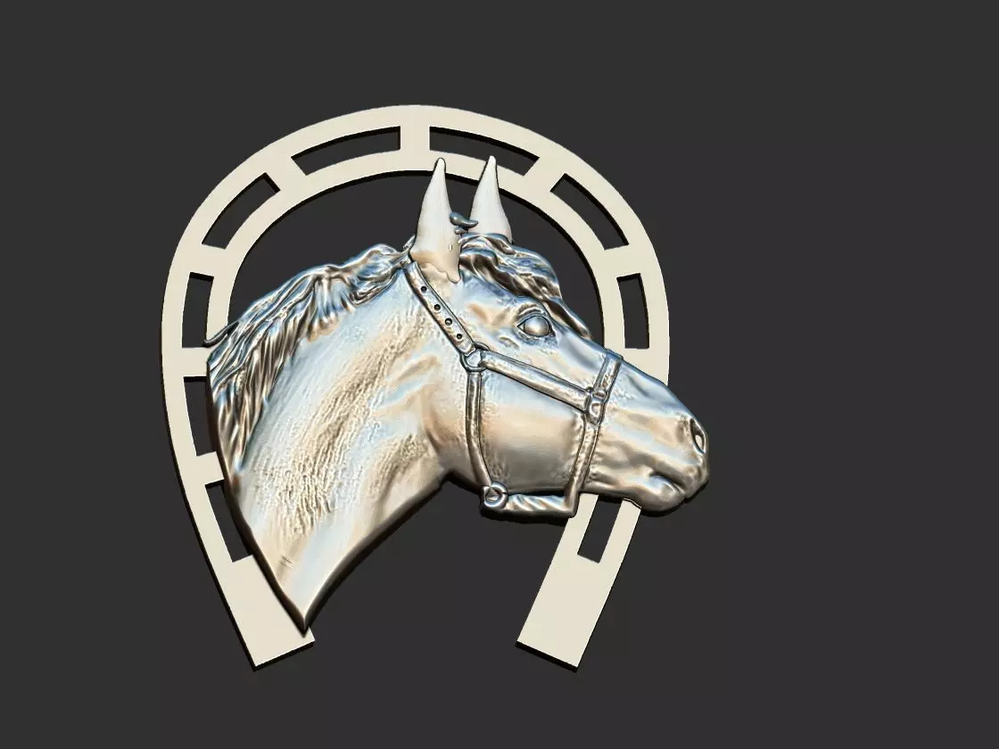 Horse and Horseshoe Pendant 3D print model