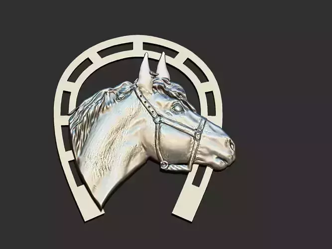 Horse and Horseshoe Pendant 3D print model