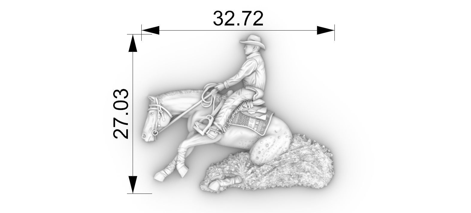 Reining Horse 3D print model_4