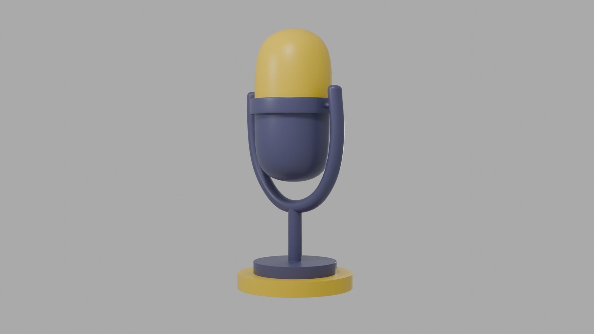 Microphone Low-poly 3D model_1
