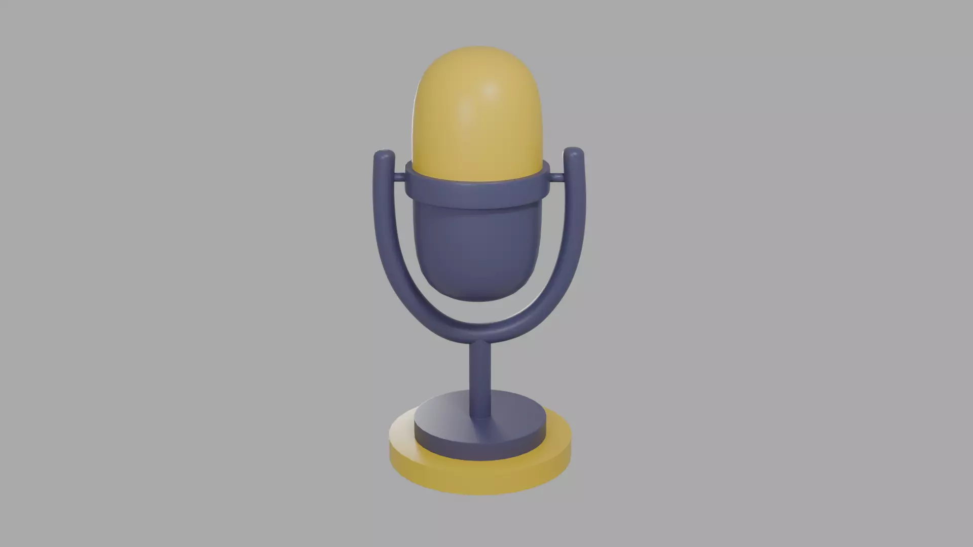 Microphone Low-poly 3D model_0