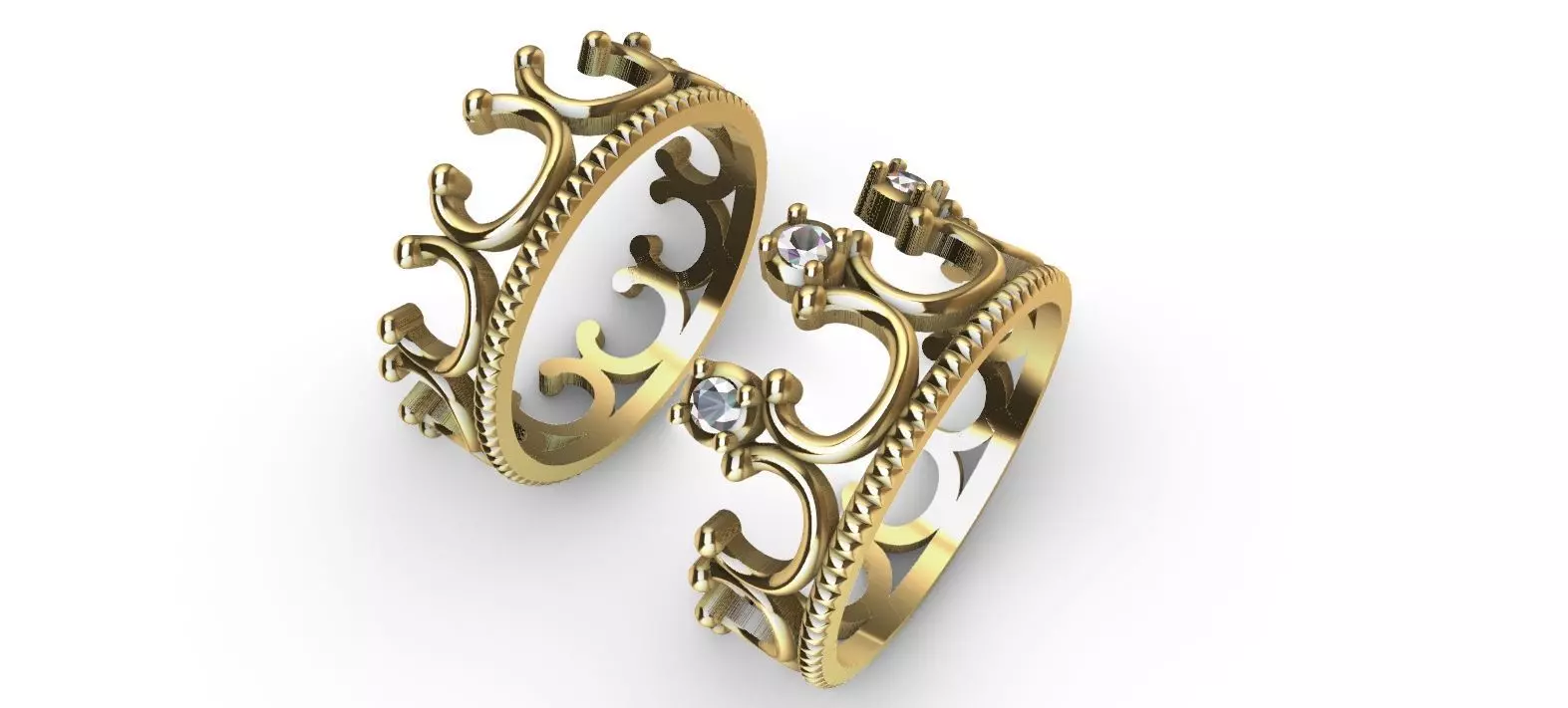 Crown Aliance Rings 3D print model