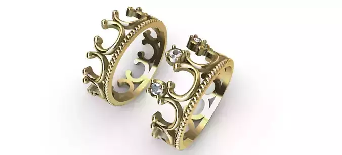 Crown Aliance Rings 3D print model