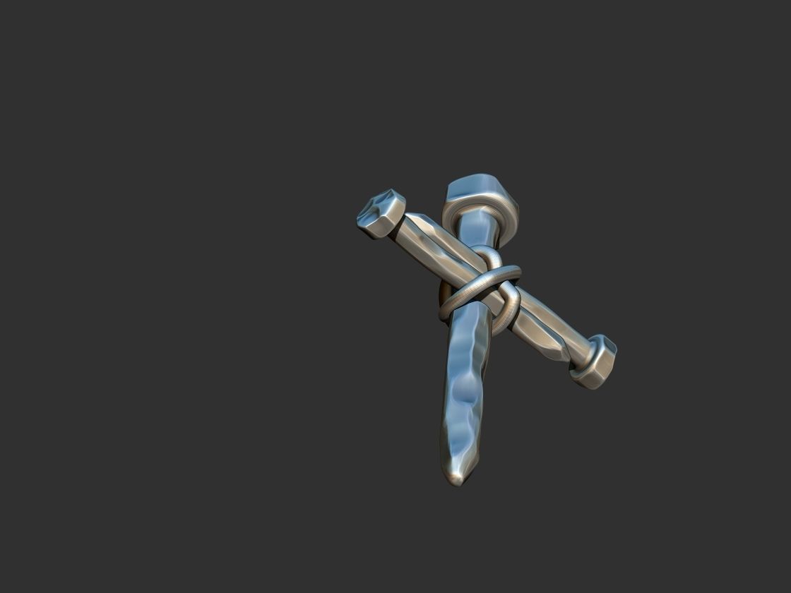 Rustic Nail Cross 3D print model_19