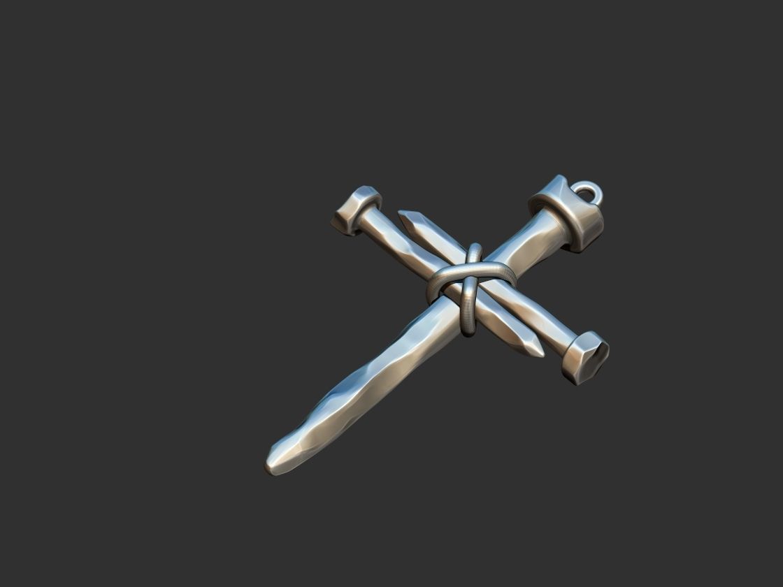 Rustic Nail Cross 3D print model_18