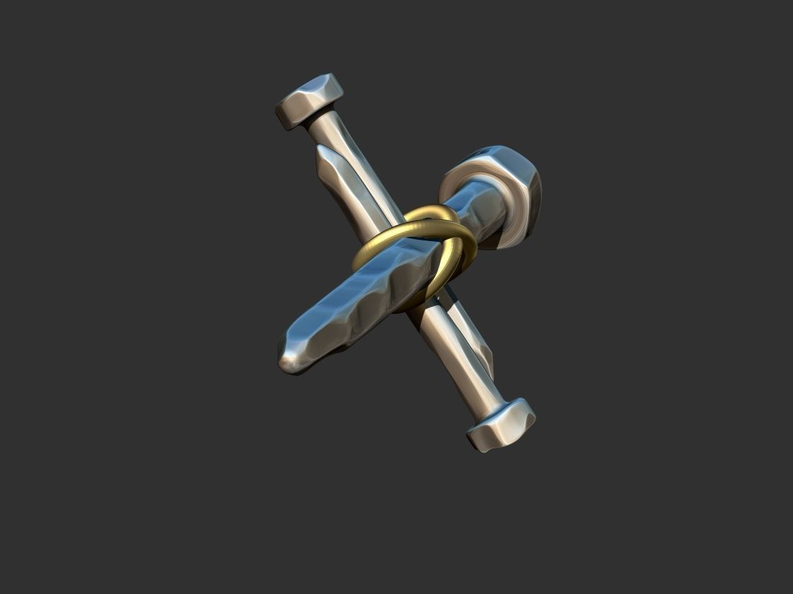 Rustic Nail Cross 3D print model_17