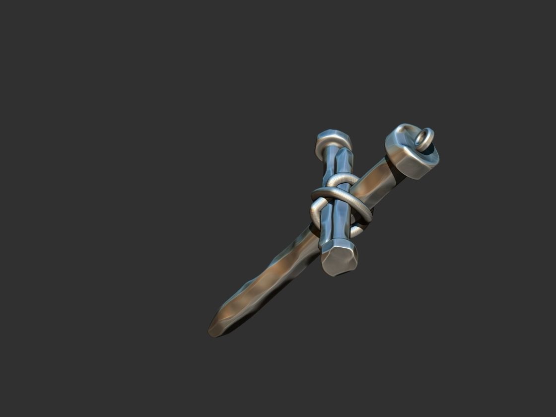 Rustic Nail Cross 3D print model_9